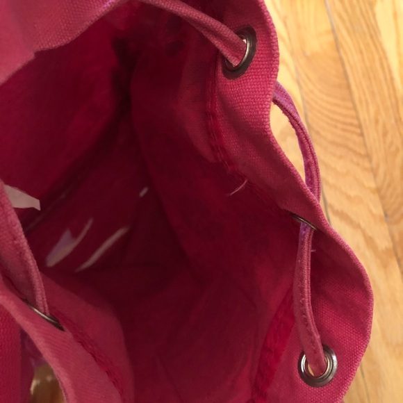 Girl’s pink tropical pattern beach backpack - Picture 5 of 7